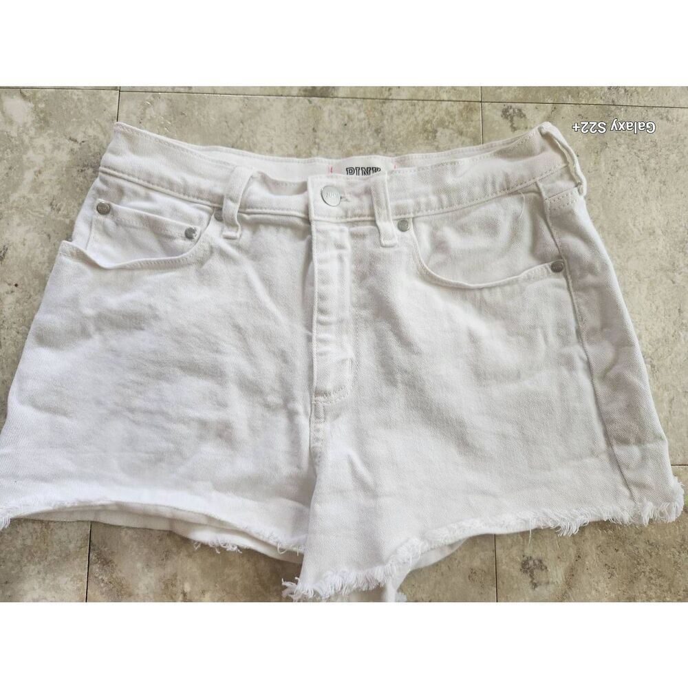 W27 PINK Victoria's Secret white cut-off short denim 2" short shorts